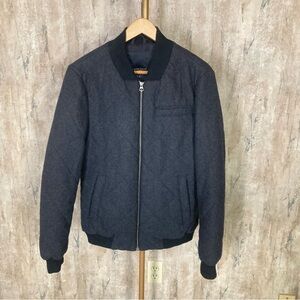 🎄FLASH XMAS SALE!🎁 Selected Homme Men’s Small Quilted Bomber Jacket Gray Wool